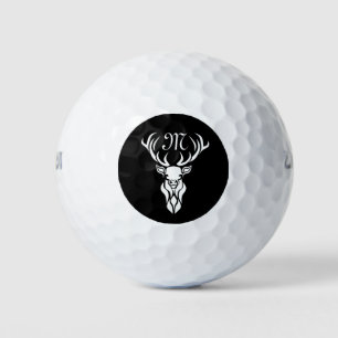 Tribal Snow Stag White Silhouette Golfball