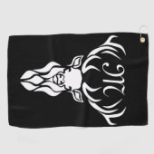 Tribal Snow Stag White Silhouette Golfhandtuch (Horizontal)