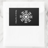 Tribal Snowflake Geometrie Weihnachten Rechteckiger Aufkleber (Tasche)