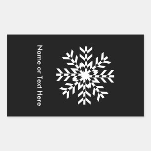 Tribal Snowflake Geometrie Weihnachten Rechteckiger Aufkleber