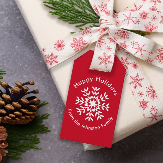 Tribal Snowflake Geometrie Weihnachtsrot Geschenkanhänger