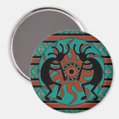 Tribal Southwestern Design Kokopelli Magnet (Vorderseite/Rückseite)
