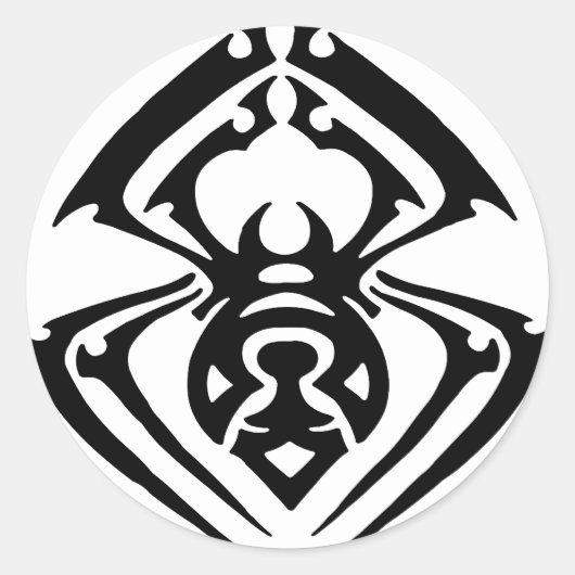 Tribal Spider Tattoo Runder Aufkleber (Vorderseite)