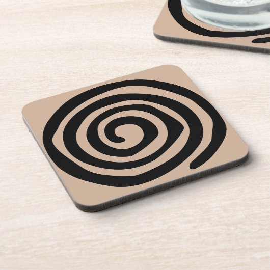 Tribal Spirale Petroglyph mexikanische Kunst Getränkeuntersetzer (Linke Seite)