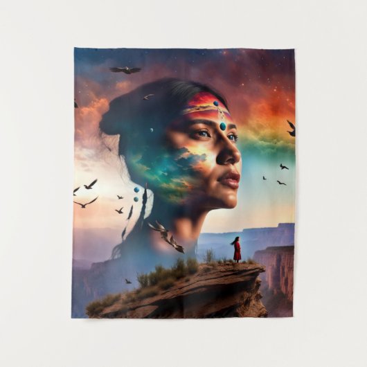 Tribal Spirit Art Wandteppich (Vorderseite)