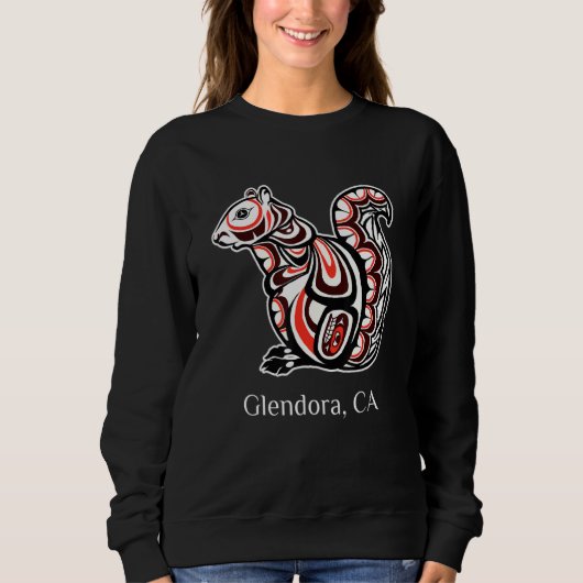 Tribal Squirrel Glendora CA PNW Native American Sweatshirt (Vorderseite)