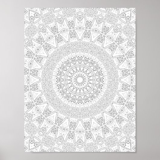 Tribal Starburst Coloring Page Pattern Artwork Poster (Vorne)