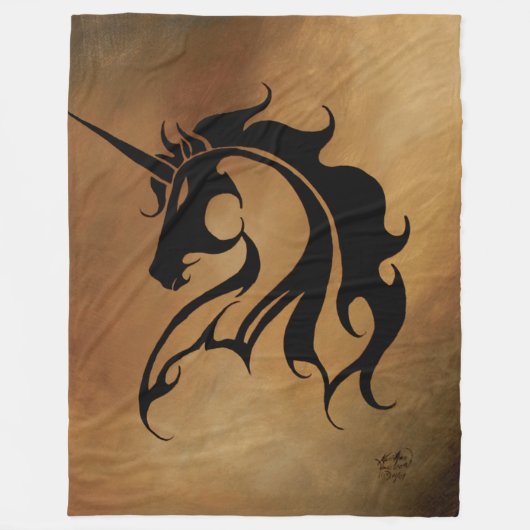 Tribal Stone Unicorn Fleecedecke (Vorderseite)