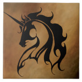 Tribal Stone Unicorn Fliese (Vorderseite)