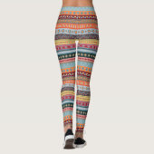 Tribal Streifen farbenfrohe geometrische Muster Le Leggings (Rückseite)