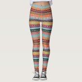 Tribal Streifen farbenfrohe geometrische Muster Le Leggings (Vorderseite)