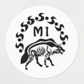 Tribal Strip Hyena Monogram Etiketten (Design 1)