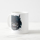 Tribal Style Angry Cat Kaffeetasse (Vorderseite Links)
