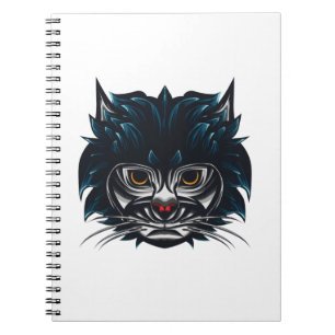 Tribal Style Angry Cat Notizblock