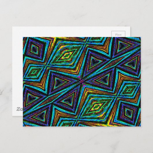 Tribal Style Colorful Geometric Muster Postkarte (Vorne/Hinten)