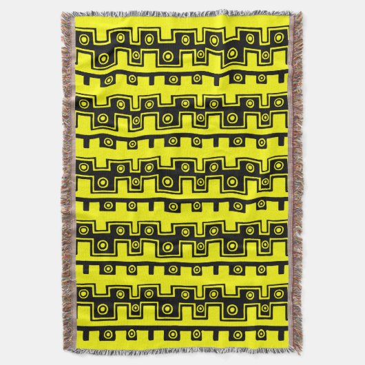 Tribal Style II - Gelb und Schwarz Decke (Vorderseite Vertikal)