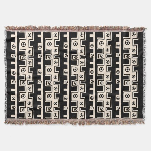 Tribal Style II - Schwarz auf Creme Decke (Vorderseite)