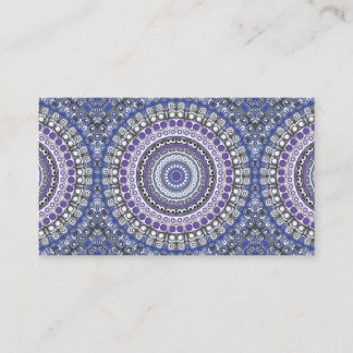 Tribal-Style-Mandala in Lila und Blau Visitenkarte