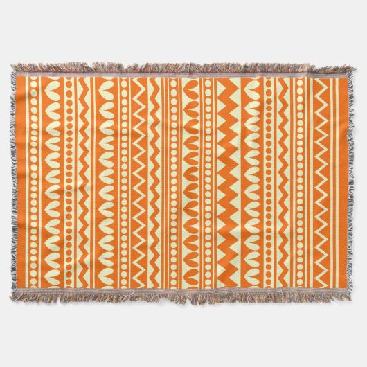 Tribal Style - Orange auf blassgelb Decke (Vorderseite)