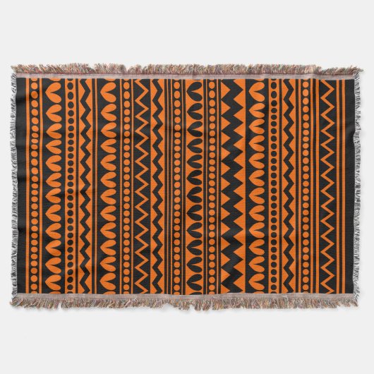 Tribal Style - Schwarz auf Orange Decke (Vorderseite)