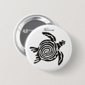 Tribal Style Turtle Thunder_Cove Button (Vorne & Hinten)