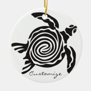 Tribal Style Turtle Thunder_Cove Keramik Ornament