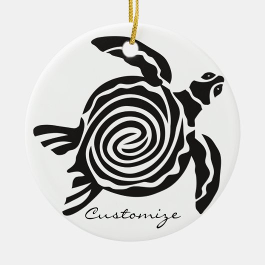 Tribal Style Turtle Thunder_Cove Keramik Ornament (Vorne)