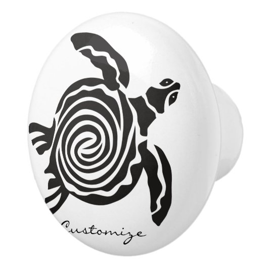 Tribal Style Turtle Thunder_Cove Keramikknauf (Rechts)
