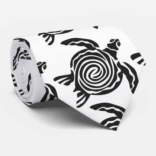 Tribal Style Turtle Thunder_Cove Krawatte (Gerollt)