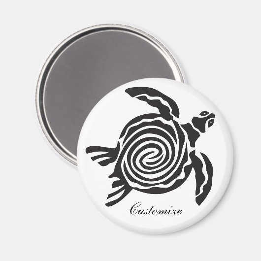 Tribal Style Turtle Thunder_Cove Magnet (Vorderseite/Rückseite)