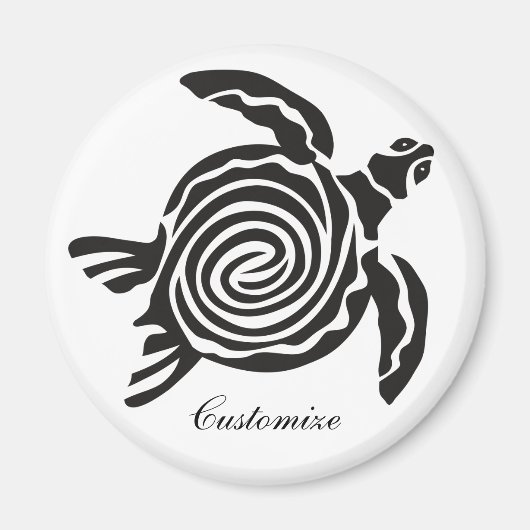 Tribal Style Turtle Thunder_Cove Magnet (Vorne)