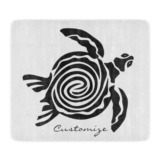 Tribal Style Turtle Thunder_Cove Schneidebrett (Vorderseite)