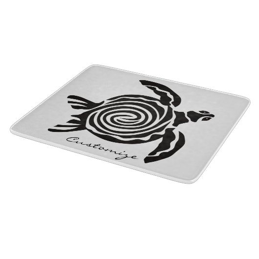 Tribal Style Turtle Thunder_Cove Schneidebrett (Ecke)