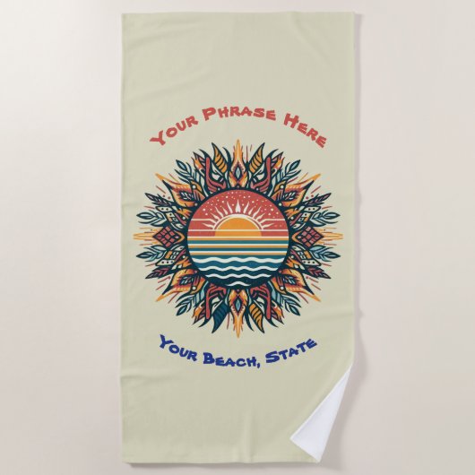 Tribal Summer Sun Strandtuch (Vorderseite)