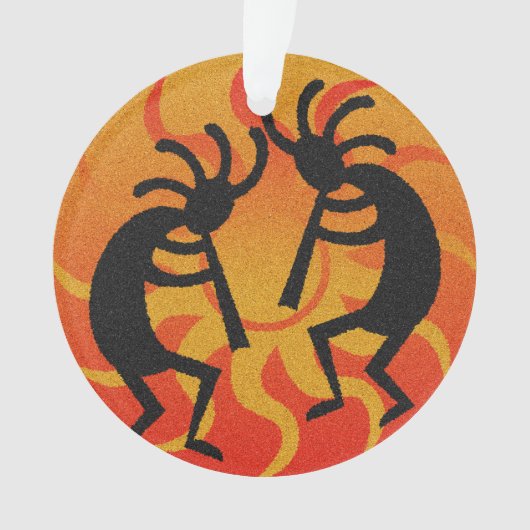 Tribal Sun Dancing Kokopelli Südwestweihnacht Ornament (Vorderseite)