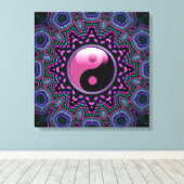 Tribal Sun Pink Yin Yang Wrapped Canvas Leinwanddruck (Insitu (Holzboden))