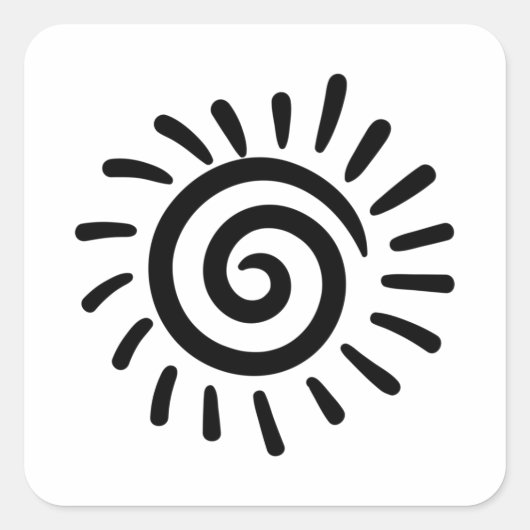 Tribal Sun Quadratischer Aufkleber (Vorderseite)