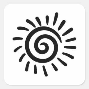 Tribal Sun Quadratischer Aufkleber