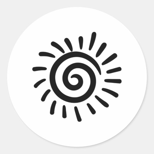 Tribal Sun Runder Aufkleber (Vorderseite)