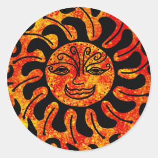 Tribal Sun Runder Aufkleber