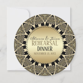 Tribal Sun Vintag Golden Wedding Probe Dinner Einladung
