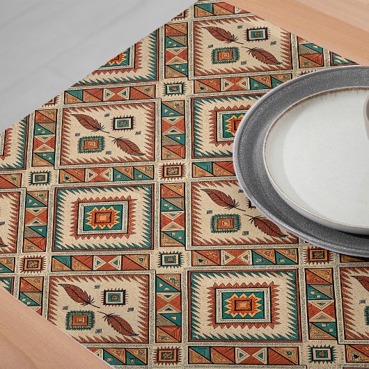 Tribal Table Runner mit fett geometrischen Mustern Großer Tischläufer