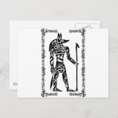 Tribal Tattoo Anubis Postkarte (Vorne/Hinten)