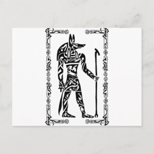 Tribal Tattoo Anubis Postkarte