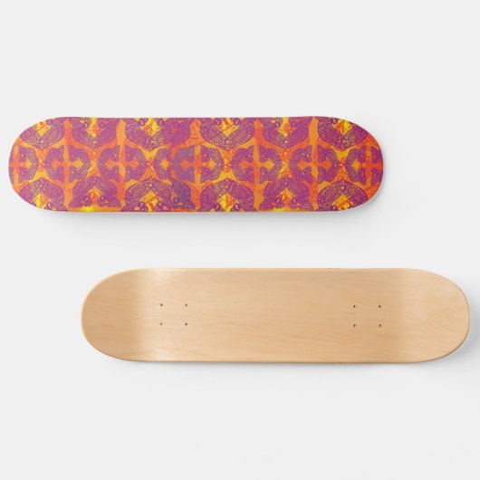 Tribal Tattoo Bird Henna Skateboard (Horizontal)