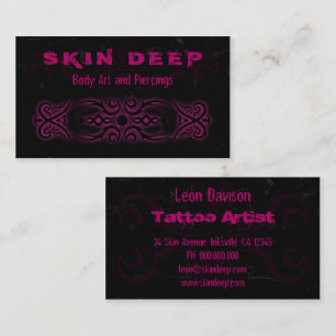 Tribal Tattoo Black and Pink Business Cards Visitenkarte