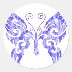 Tribal Tattoo Butterfly Runder Aufkleber