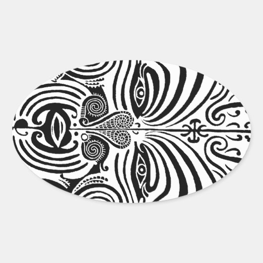 Tribal Tattoo Design - Neuseeland Maori Ovaler Aufkleber (Vorderseite)