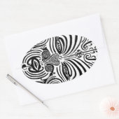 Tribal Tattoo Design - Neuseeland Maori Ovaler Aufkleber (Umschlag)