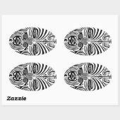 Tribal Tattoo Design - Neuseeland Maori Ovaler Aufkleber (Blatt)